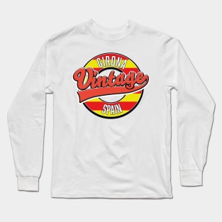 Girona spain retro style logo Long Sleeve T-Shirt